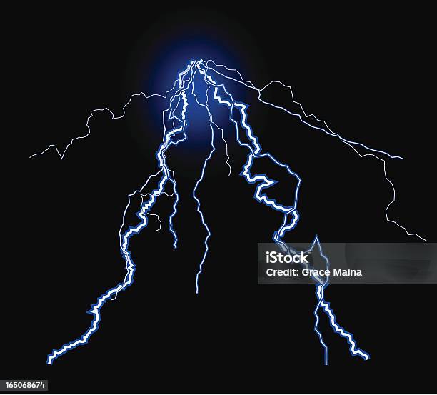 Lightningvector - Arte vetorial de stock e mais imagens de Acender - Acender, Azul, Choque