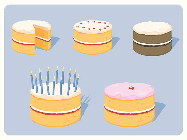 ilustraciones, imágenes clip art, dibujos animados e iconos de stock de tortas de celebración - comida alemana