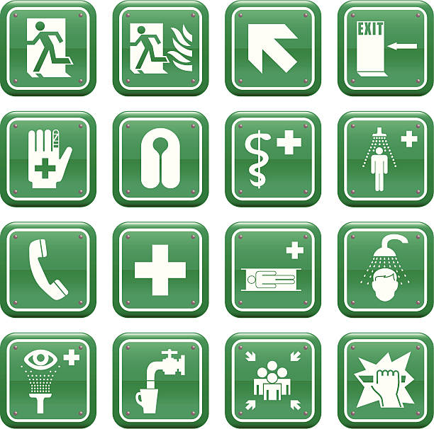 Emergency Medical & Safety Signs vector art illustration