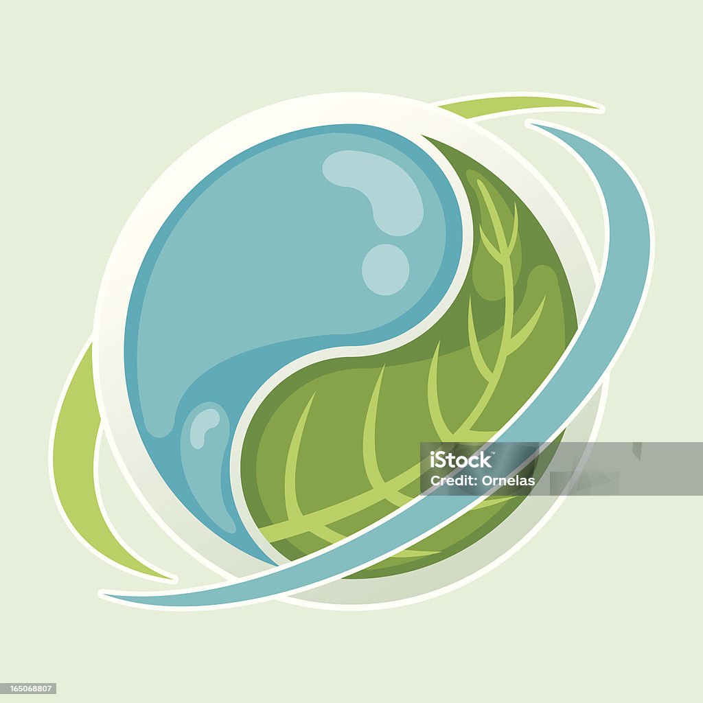 Ökologische Yin und Yang mit Swirl - Lizenzfrei Blatt - Pflanzenbestandteile Vektorgrafik