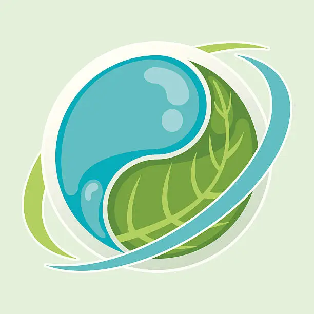 Vector illustration of Eco Yin and Yang with Swirl