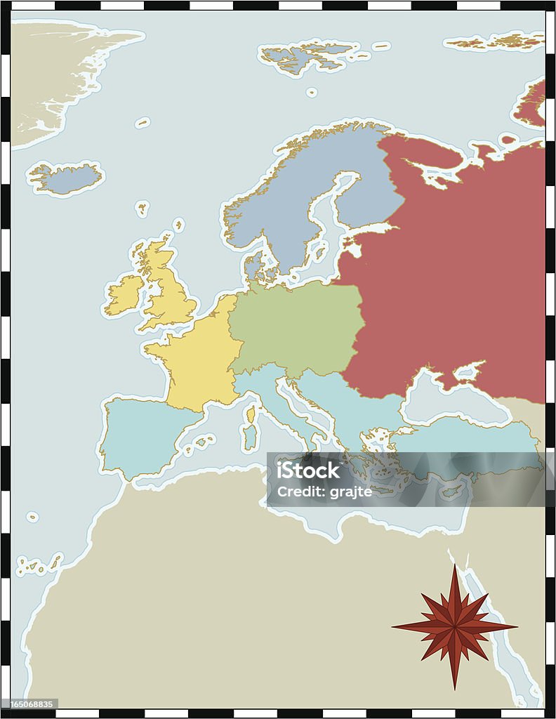 Региональная карта Европы - Векторная графика Без людей роялти-фри