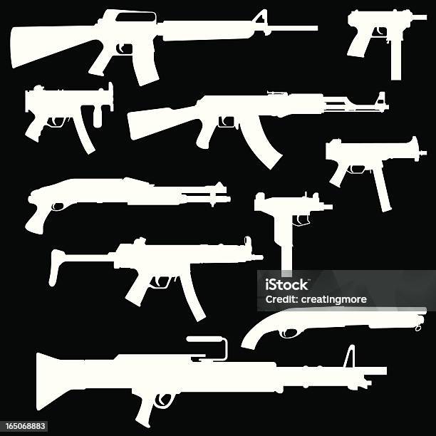 Armes À Feu Vecteurs libres de droits et plus d'images vectorielles de Mitrailleuse - Mitrailleuse, Tank M-60, Vectoriel