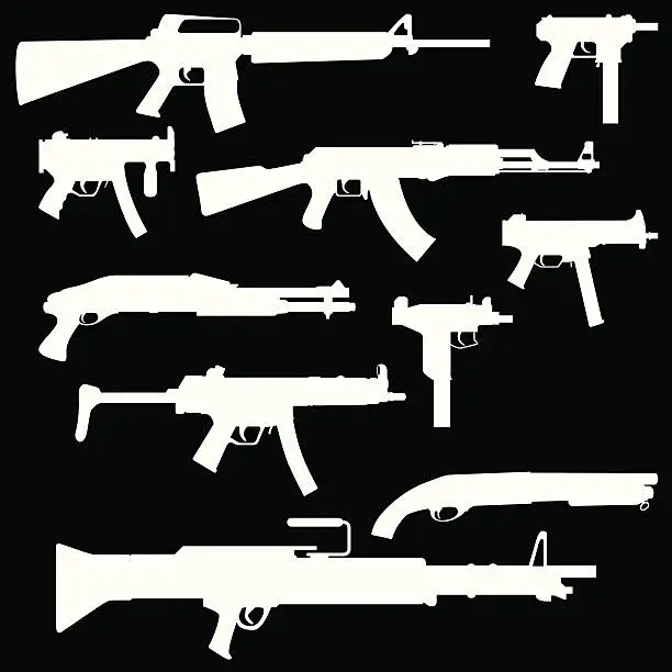 Vector illustration of Guns