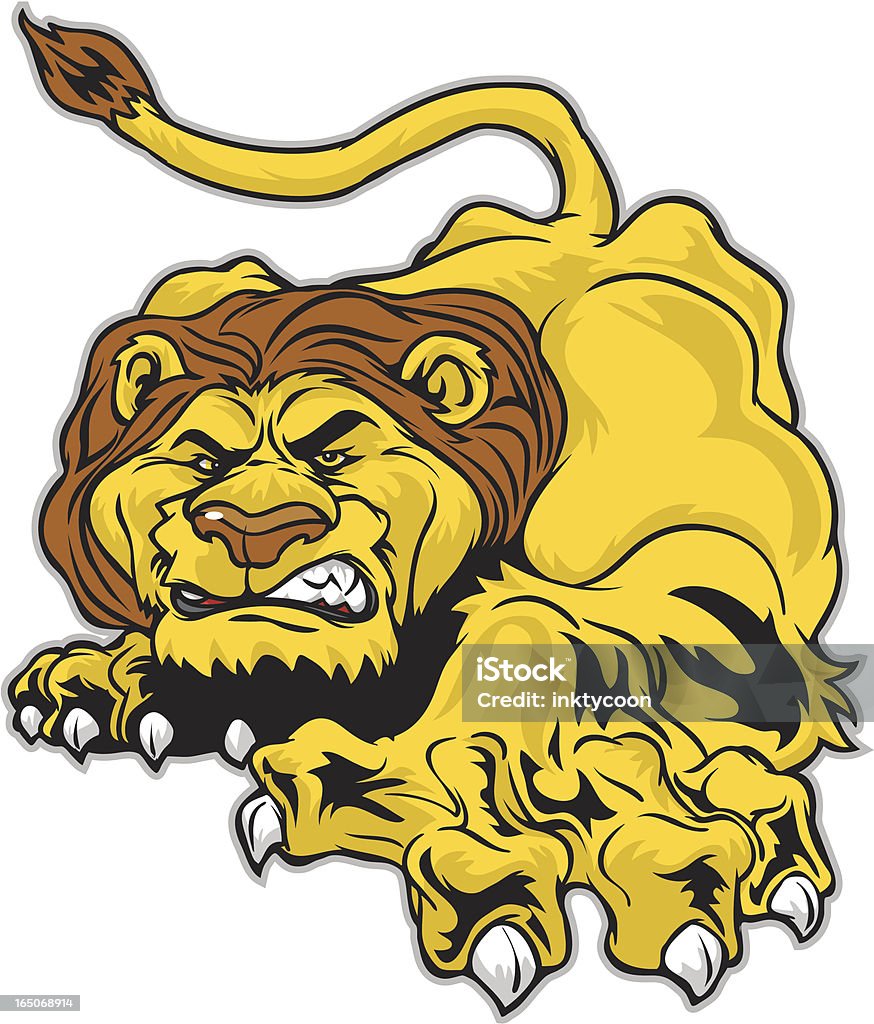 Aggressive Crawling Lion Crawl Stock Illustration - Download Image Now - Aggression, Animal ...