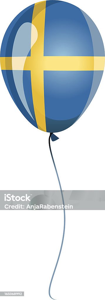 Palloncino con Bandiera della Svezia - arte vettoriale royalty-free di Bandiera della Svezia