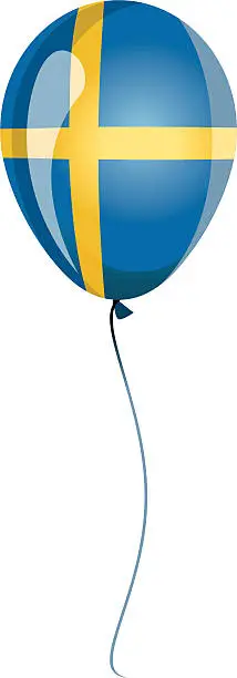 Vector illustration of Balloon with Swedish Flag