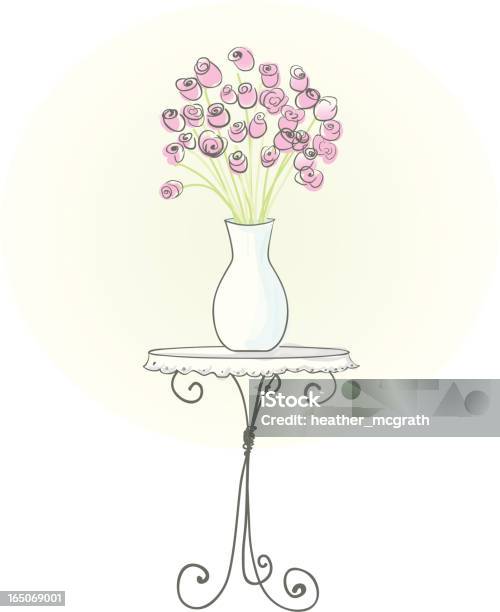 Vase Of Roses Stock Illustration - Download Image Now - Anniversary, Beauty In Nature, Bouquet