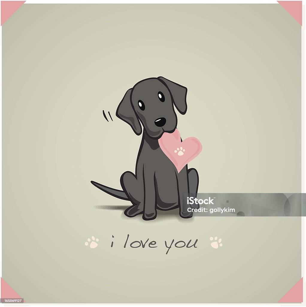 Labrador Puppy Unconditional love from a black lab pup. Dog stock vector