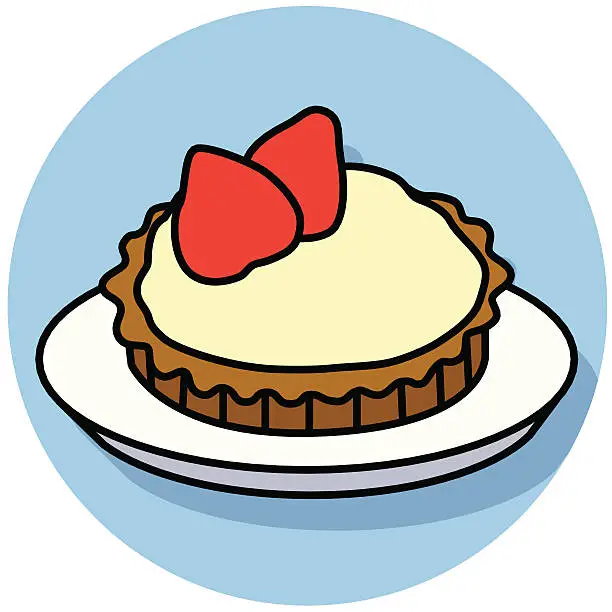 Vector illustration of strawberry tart icon