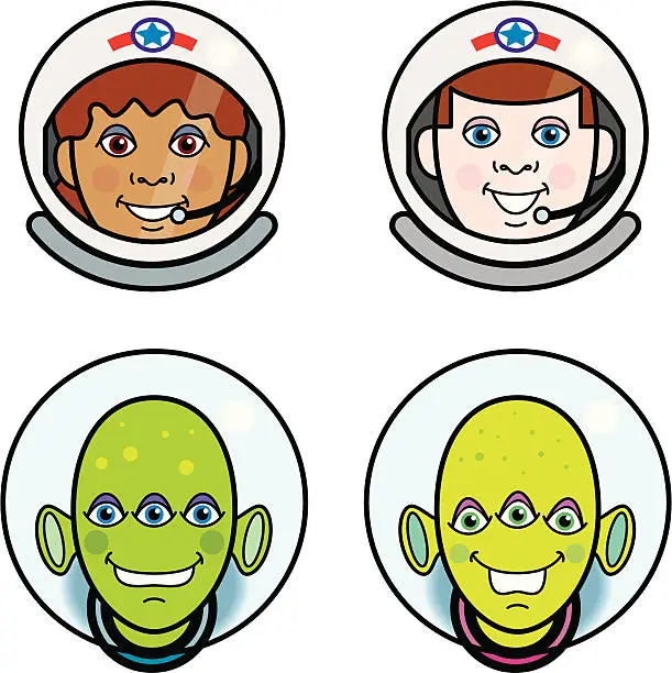 Vector illustration of Space Explorers