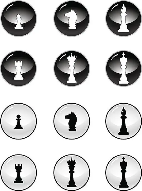 Vector illustration of Chess Piece Icon Set