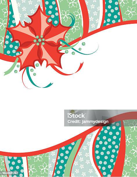 Vetores de Poinsettia Cartão De Natal Retrô e mais imagens de Bola de Árvore de Natal - Bola de Árvore de Natal, Papel, Bico-de-Papagaio