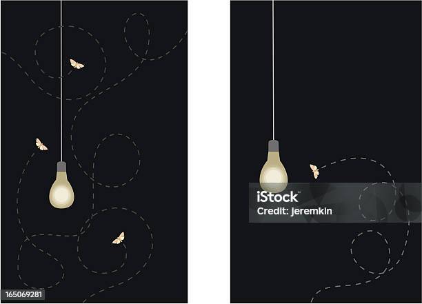 Moths Und Glühbirne Stock Vektor Art und mehr Bilder von Motte - Motte, Elektrische Lampe, Insekt
