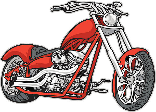 Chopper A motorcycle chopper, low, mean and vector clean. motorcycle drawings stock illustrations