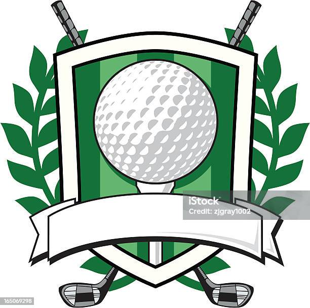 Ilustración de Escudo De Torneo De Golf y más Vectores Libres de Derechos de Escudo de armas - Escudo de armas, Golf, Blanco - Color