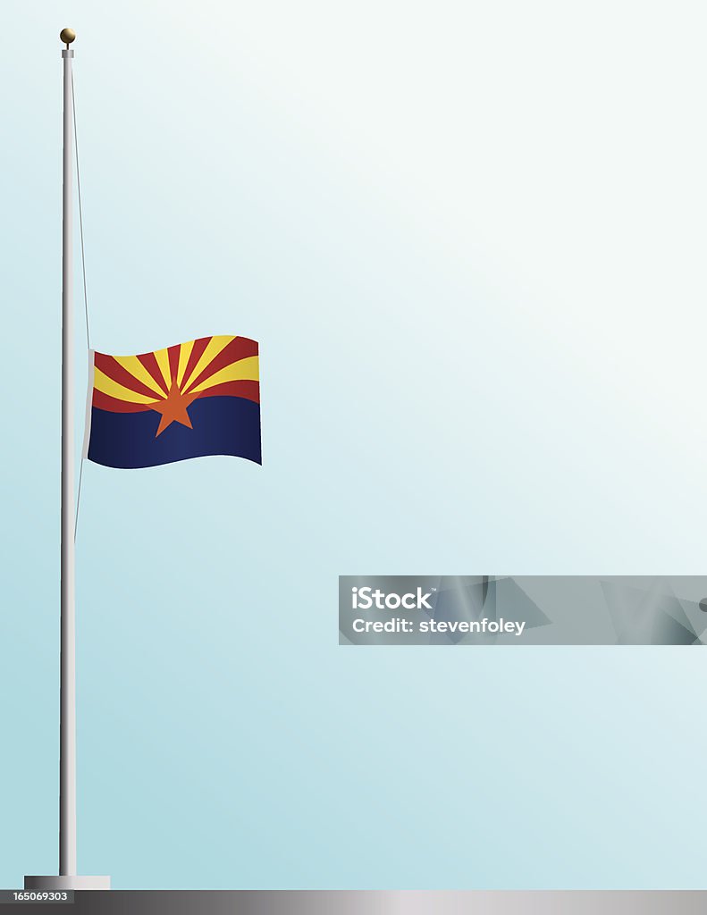 Bandiera dell'Arizona a metà del personale - arte vettoriale royalty-free di Arizona