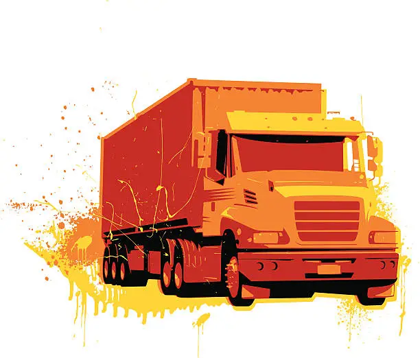 Vector illustration of grunge truck