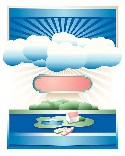 Vector illustration of Sunny small island