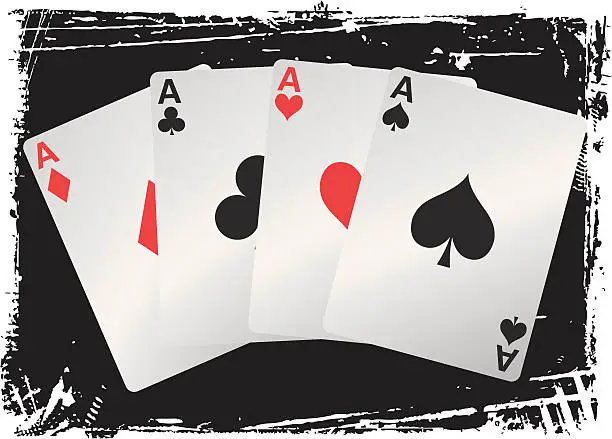 Vector illustration of Four Aces
