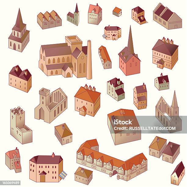 Stare Miasto Budynków - Stockowe grafiki wektorowe i więcej obrazów Balkon - Balkon, Budowla mieszkaniowa, Budynek piętrowy