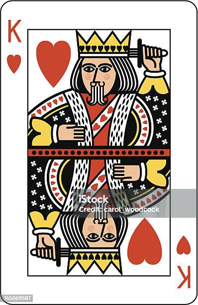 Re Di Cuori Carta Da Gioco - Immagini vettoriali stock e altre immagini di Re di carte - Re di carte, Carte da gioco, Carte di cuori