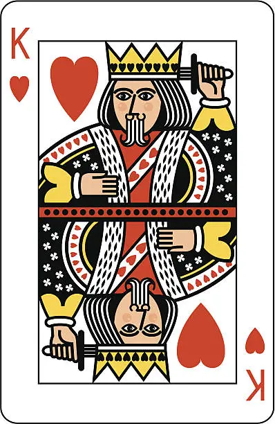 Vector illustration of King of Hearts playing card