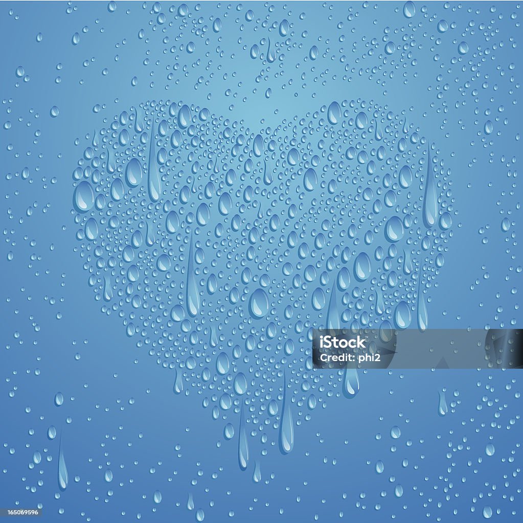 Капельки воды в форме сердца ВЕКТОР - Векторная графика Дождь роялти-фри