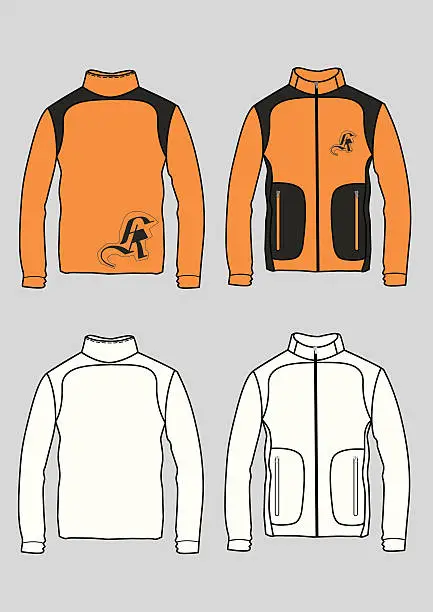 Vector illustration of fleece jacket