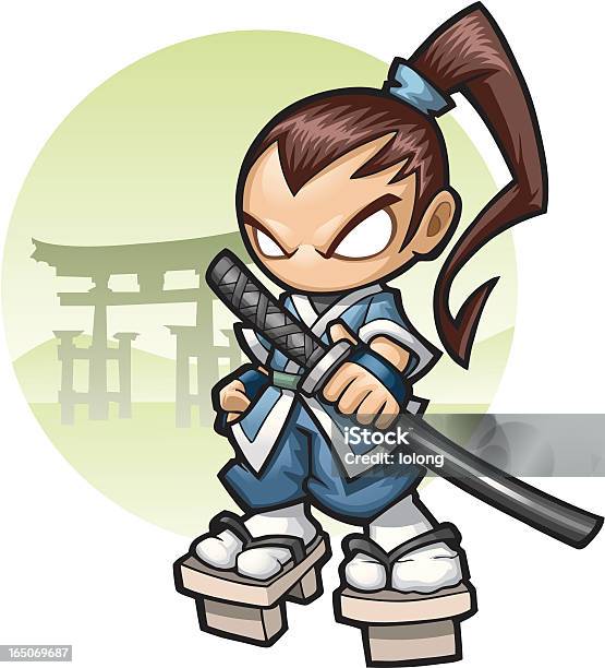 Kleine Samurai Stock Vektor Art und mehr Bilder von Samurai - Samurai, Comic - Kunstwerk, Japan