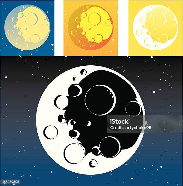 Essential Luna - Immagini vettoriali stock e altre immagini di Luna - Luna, Paesaggio lunare, Illustrazione