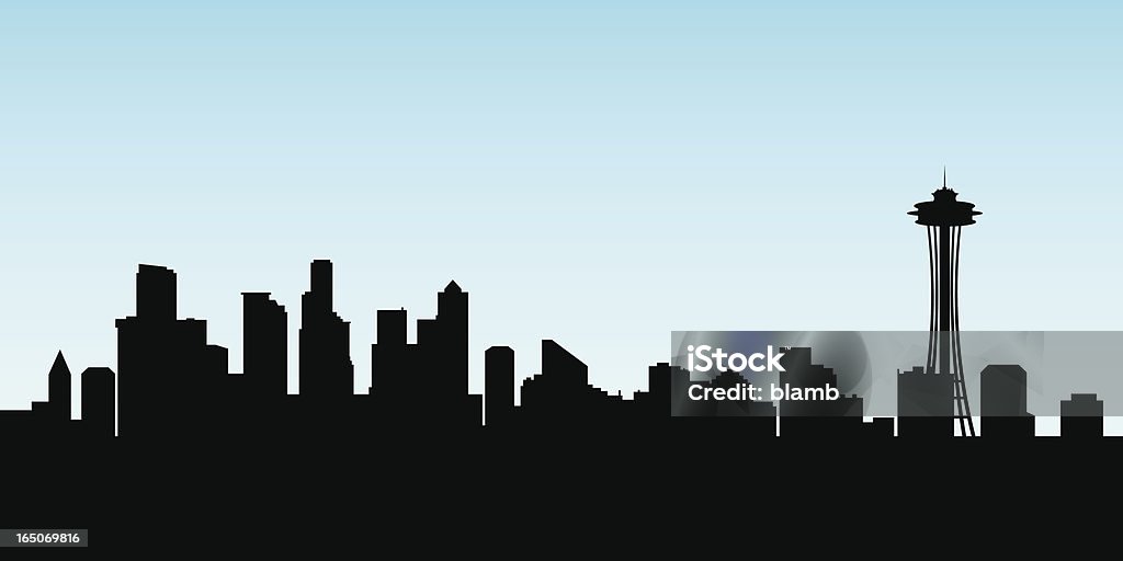 Seattle Skyline Silhouette of Seattle skyline. Space Needle stock vector Seattle Skyline Silhouette of Seattle skyline. Space Needle stock vector
