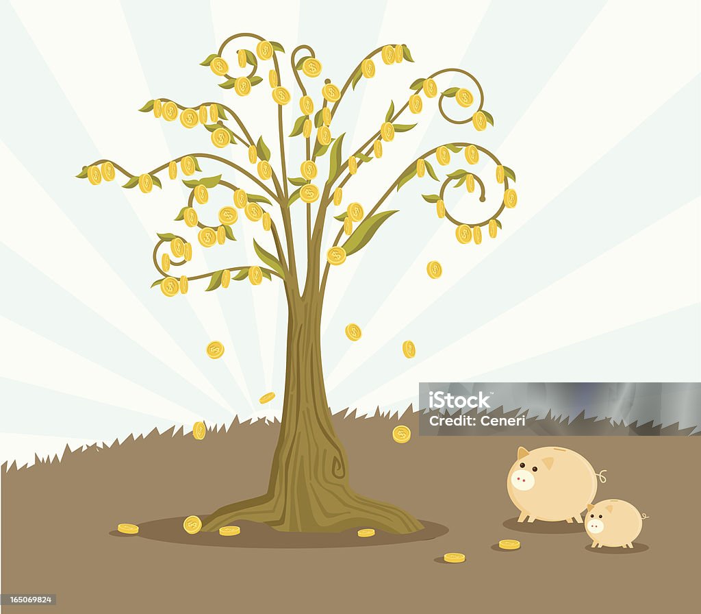 マネーツリーを創出金貨 - 樹木のロイヤリティフリーベクトルアート