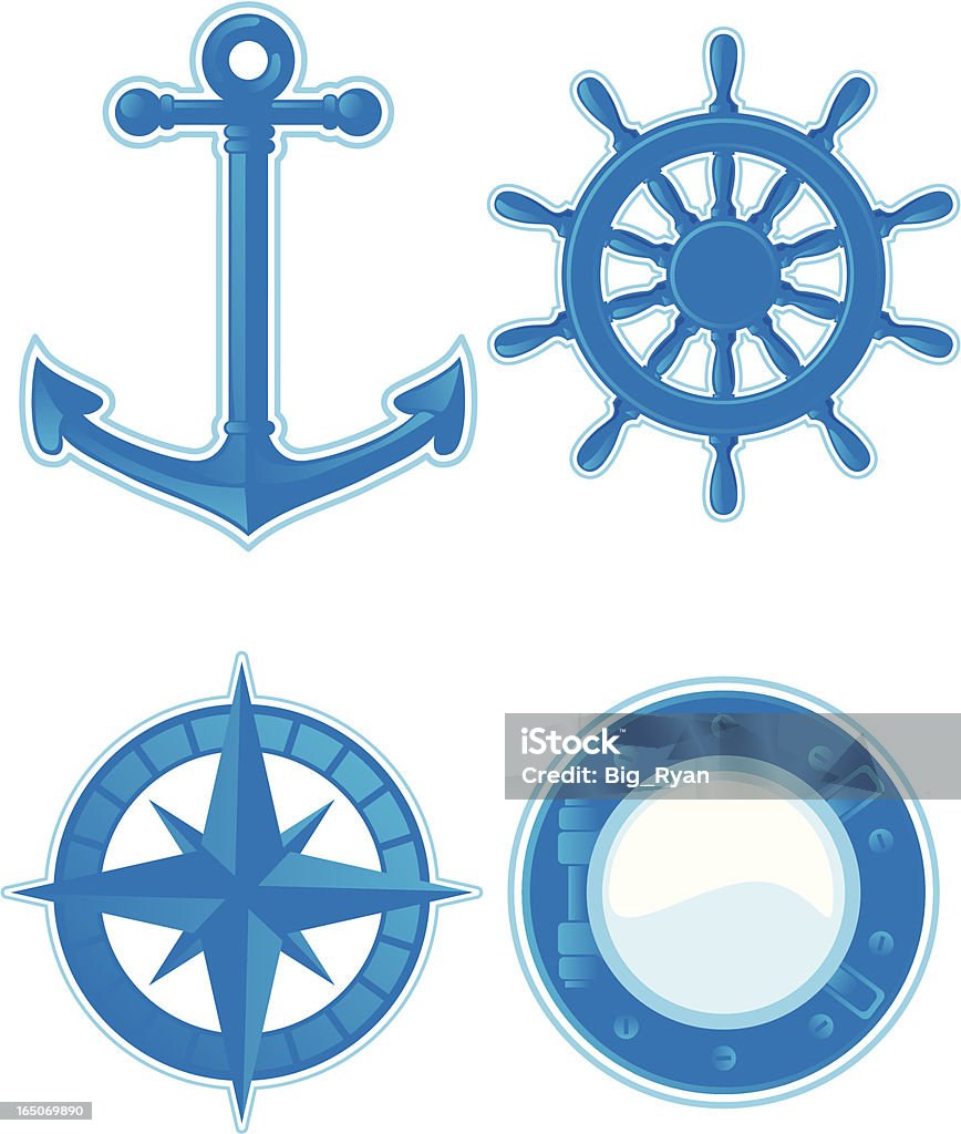 navy tattoos blue sailing icons Coast Guard stock vector