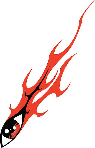 Vector illustration of Eye on fire