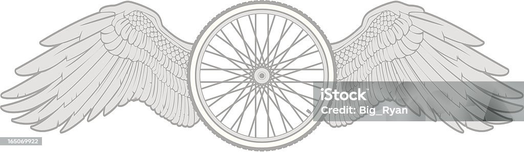 Vélo de pneu ailes - clipart vectoriel de Faire du vélo libre de droits