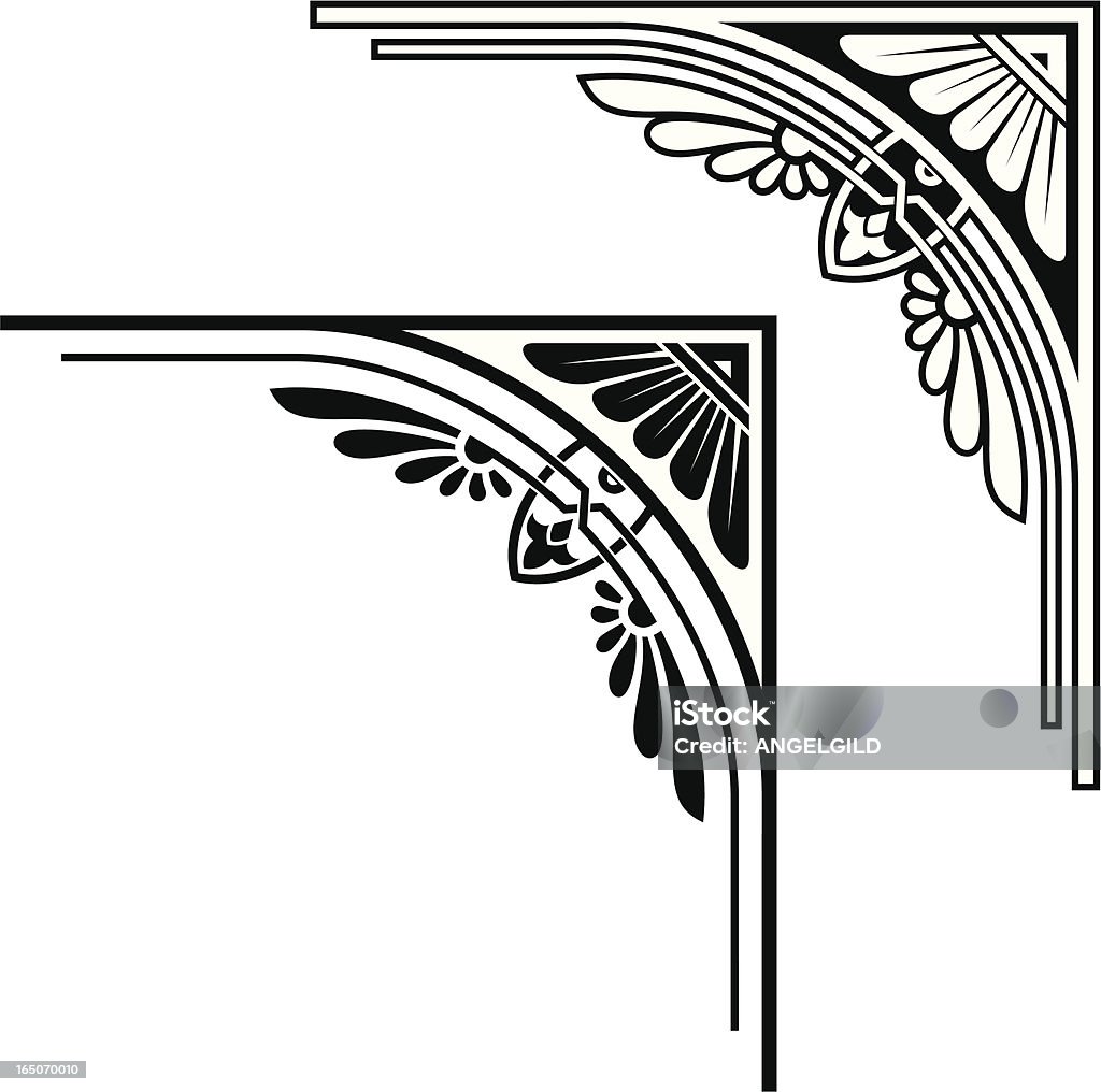 El diseño detallado de la suite Corner - arte vectorial de Anticuado libre de derechos