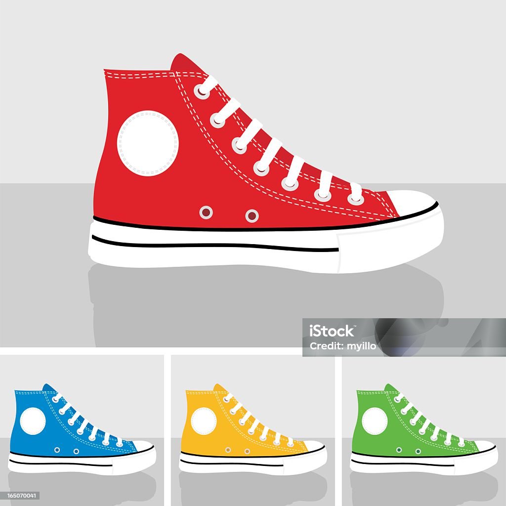 Klassische CHUCKS allstar Sneaker-set Vektor-illustration - Lizenzfrei Sportschuh Vektorgrafik