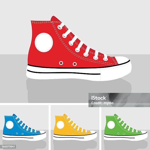 Allstar Chucks Clássicos Sapatos Set Ilustração Vector - Arte vetorial de stock e mais imagens de Ténis - Calçado Desportivo