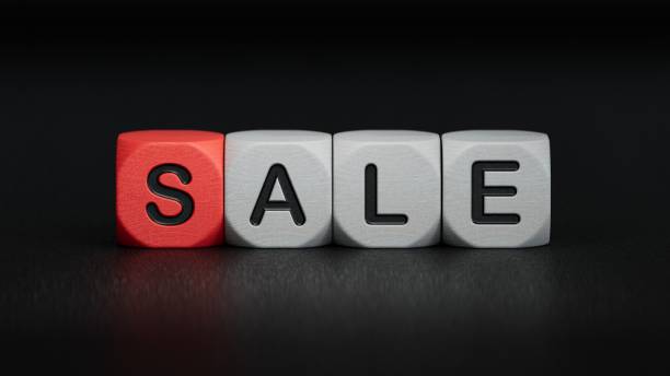 istock Symbol for a sale. Dice form the expression 