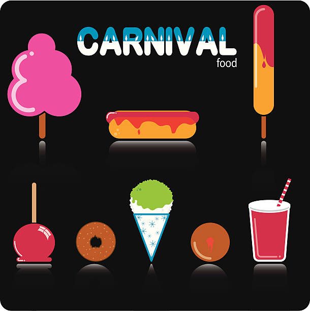 Icons - Carnival Food vector art illustration