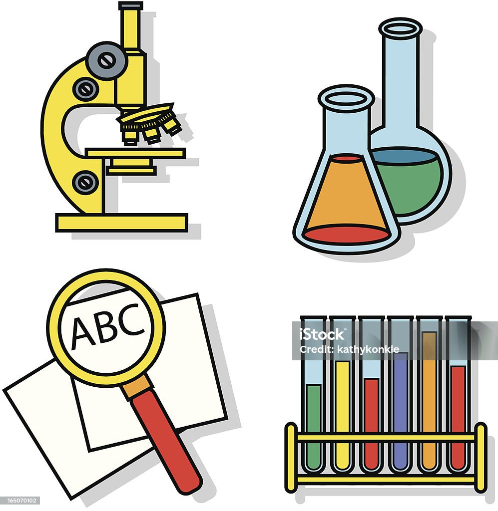 Wissenschaft Symbole - Lizenzfrei Ausrüstung und Geräte Vektorgrafik