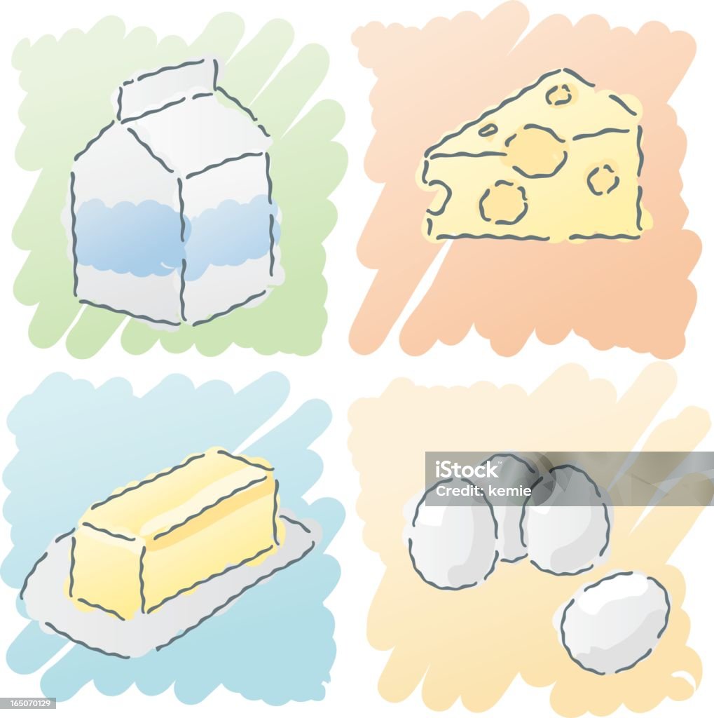 scribbles: De produits laitiers - clipart vectoriel de Aliment libre de droits