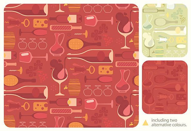 Wine Lover Pattern vector art illustration