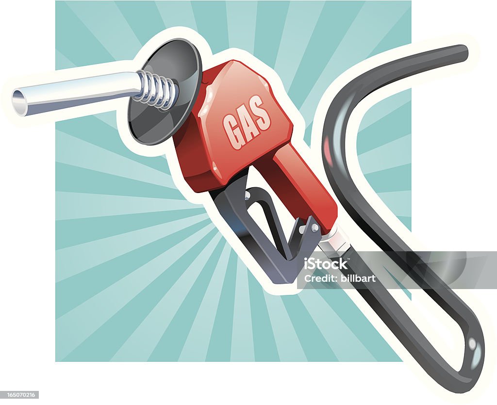 Gas Pump Nozzle Vector illustration of a gas pump nozzle. Separate layers for the outline and background.   Fuel Pump stock vector