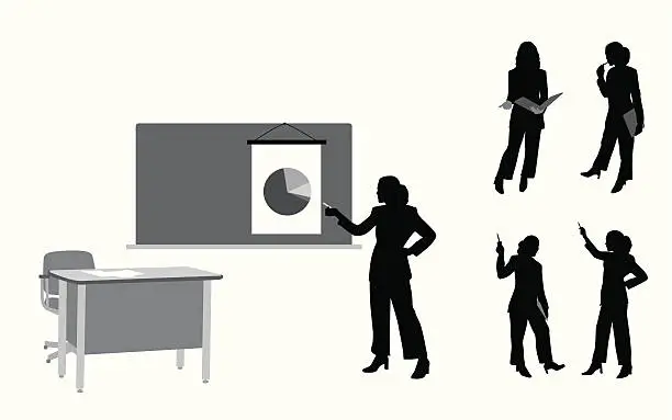 Vector illustration of TeacherTeacher Vector Silhouette