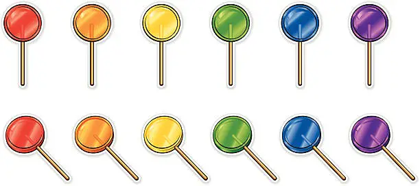 Vector illustration of Colorful lollipops