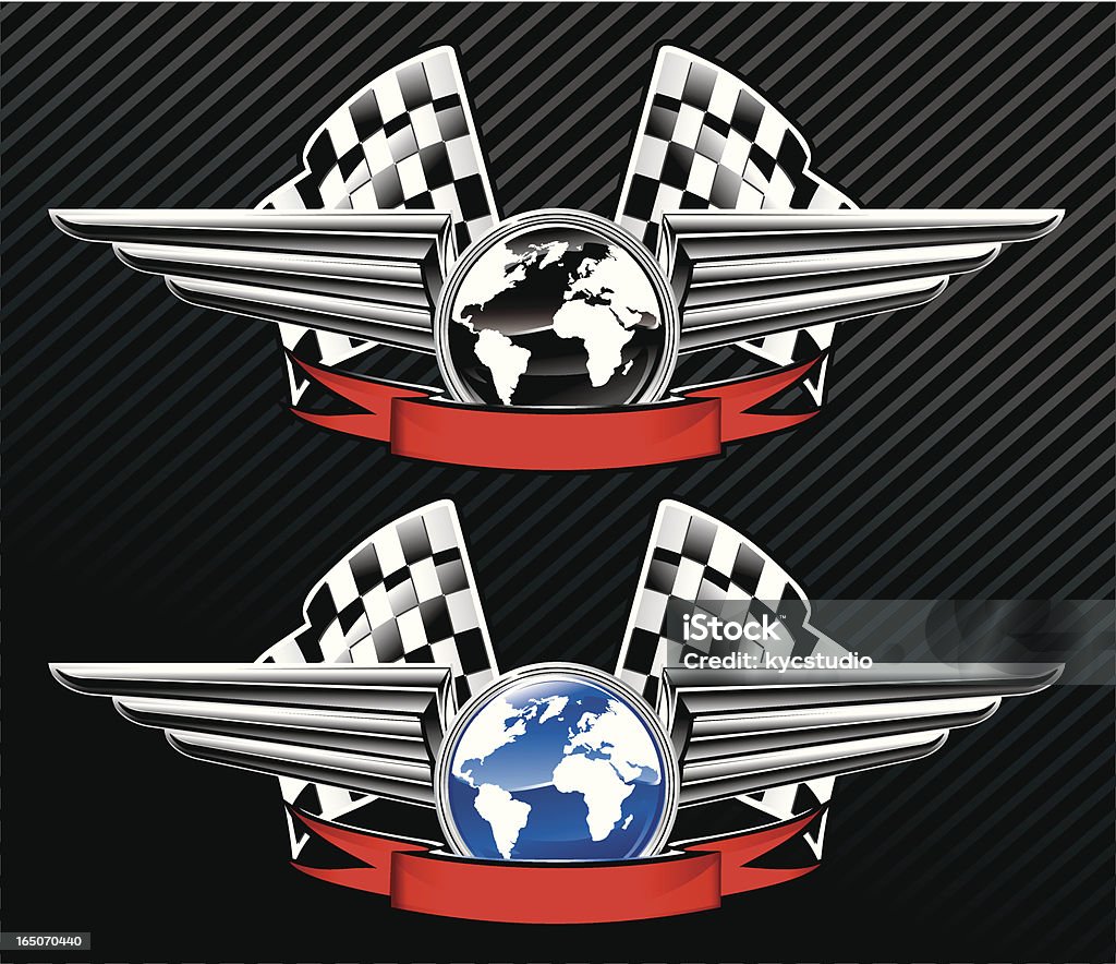 Carreras emblems mundo - arte vectorial de Deporte de motor libre de derechos