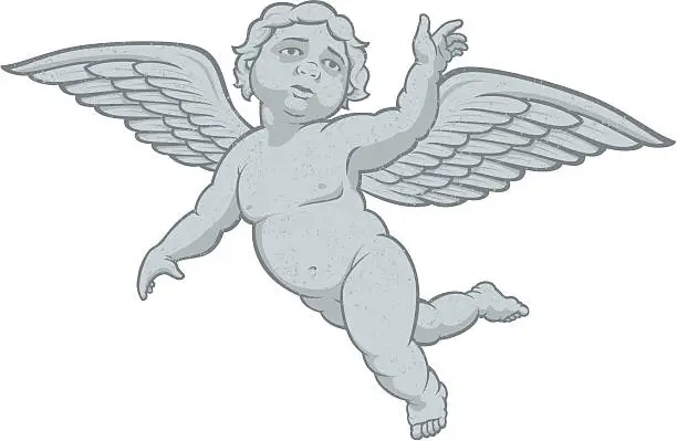 Vector illustration of stone cherub