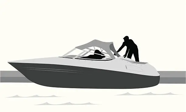 Vector illustration of Boating Vector Silhouette